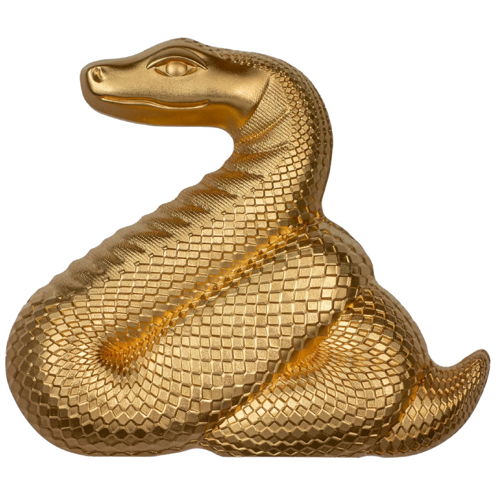 Mongolia: Serpente agile 1 oncia d'argento placcato oro 2025 Moneta di seta