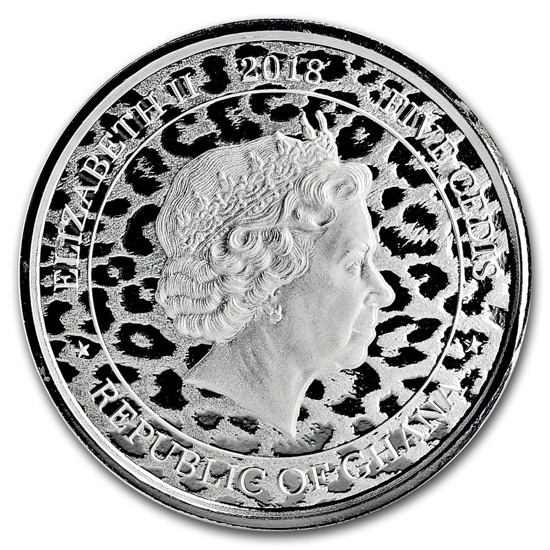 Republic of Ghana: Leopard1 oz Silber 2018