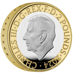 Celebrating 200 Years of the National Gallery £2 pozłacany Srebro 2024 Proof Piedfort