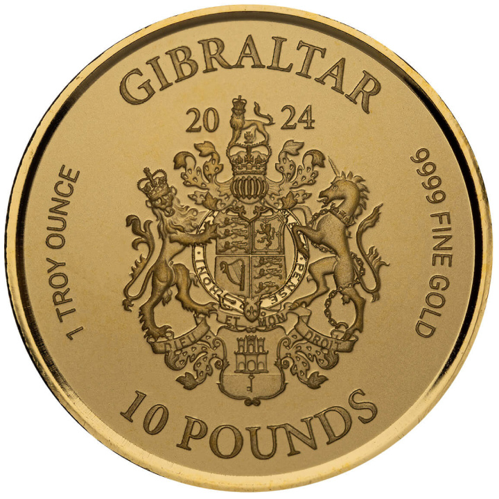 Gibraltar: Lady Justice 1 uncja Złota 2024 Proof