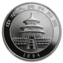 China Panda 1 oz Silver 1994