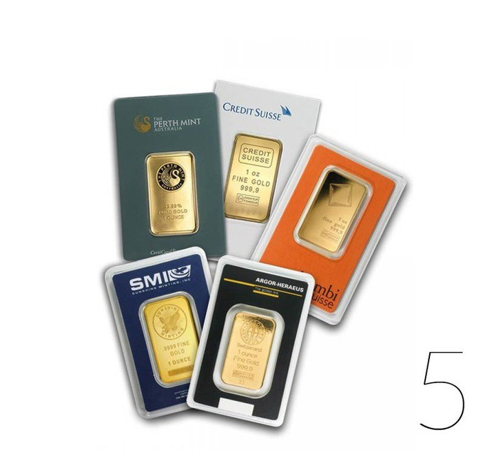 1 oz Goldbarren PAKET 5 Stück