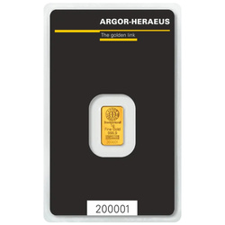 Lingotto Kinebar Argor Heraeus 1 grammo d'oro