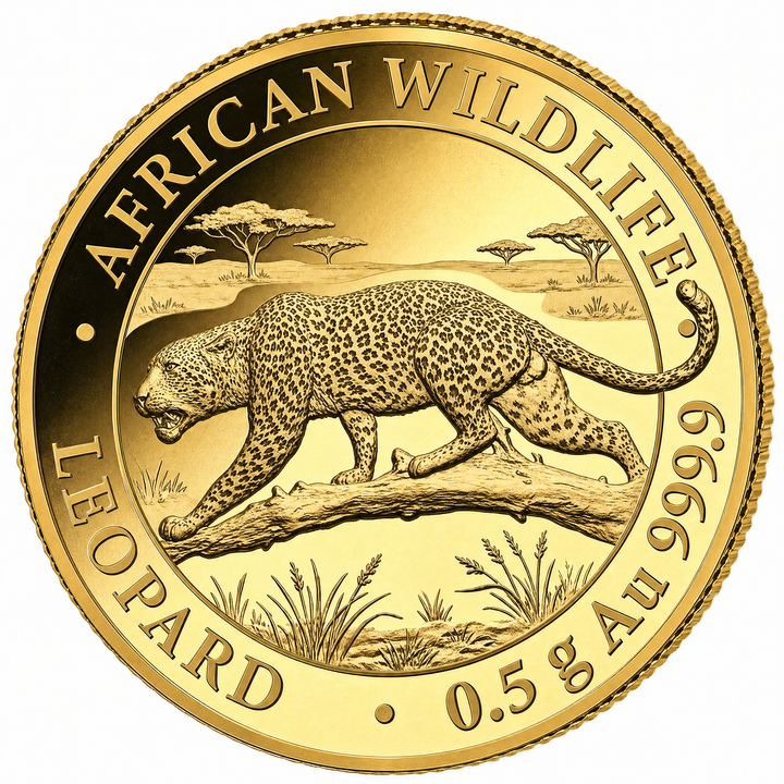 Goldmünze African Wildlife: Leopard 0,5 g Gold 2026 Proof