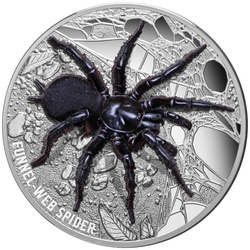 Niue: Australia's Funnel-Web Spider coloured 5 oz Silver 2023 Proof Ultra High Relief