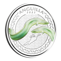 Anguilla: Eel coloured 1 oz Silver 2022 Proof