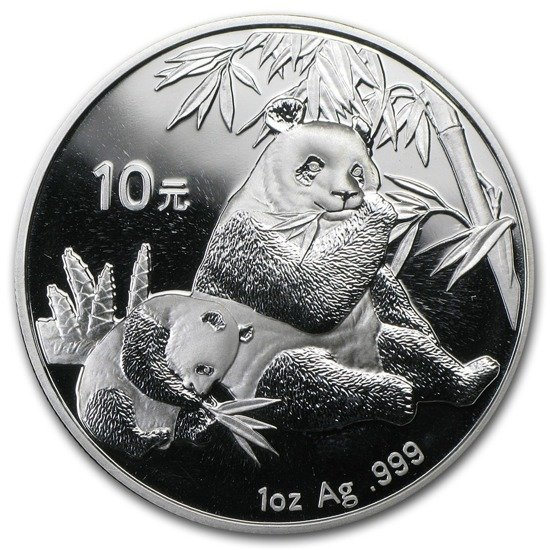 Chińska Panda 1 uncja Srebra 2007