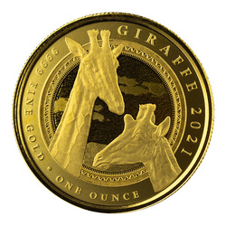 Equatorial Guinea: Giraffe 1 uncja Złota 2021 Proof