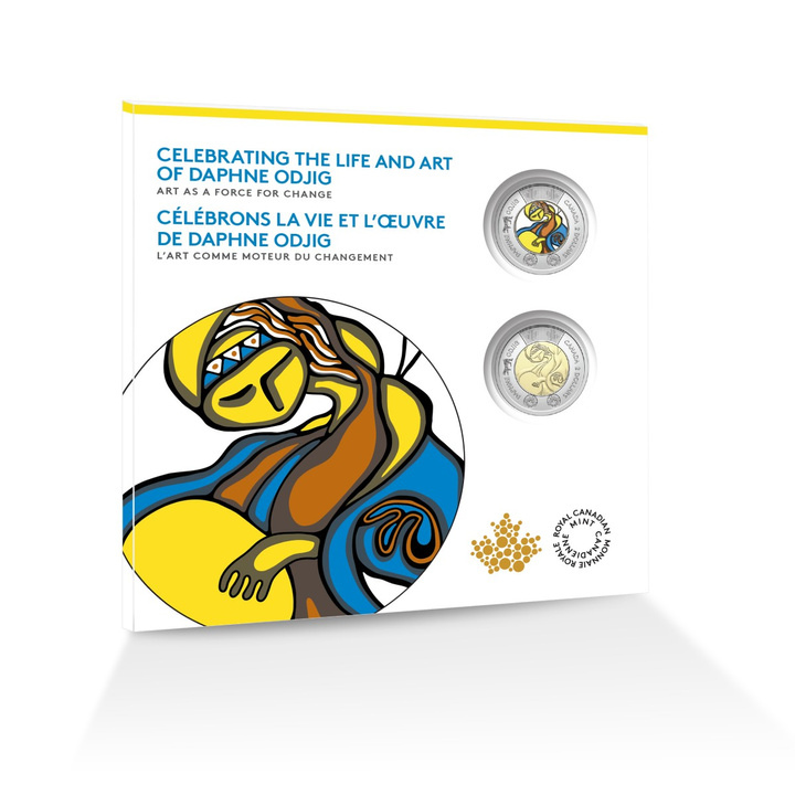 Célébration de la vie et de l'art de Daphne odjig 2 écorce de cuivre 2025 Carte de collection