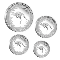 Kangourou australien, ensemble de 4 pièces en argent - 1 once, 1/2 once, 1/4 once, 1/10 once 2017