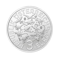 Pachycephalosaurus színes 3 euró réz 2022