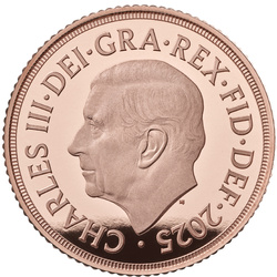 Wielka Brytania: Złoty Suweren 2025 Proof Piedfort