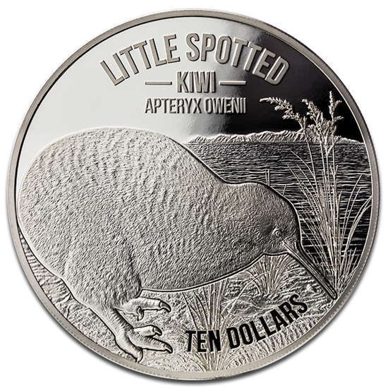 Kiwi 5 uncí stříbra 2018 Proof