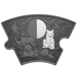 Set Canada: Moon Phases 8 Silver Puzzle Coins 2025 Black Rhodium Reverse Proof