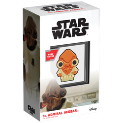 Niue: Star Wars – Admiral Ackbar Chibi Coin, koloriert, 1 Unze Silber, 2022, Proof