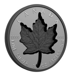 Feuille d'érable canadienne - Super Incuse 1 once d'argent 2023 Black Rhodium Proof