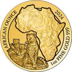 Rwanda: African Ounce - Leopard 1 oz Gold 2024