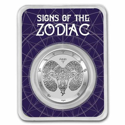 Tokelau: Serie del Zodiaco - Aries 1 oz Plata 2022 Losa