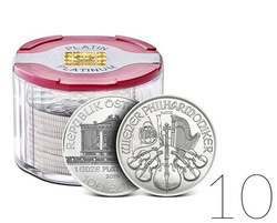 Filarmónica de Viena 1 Onza Platino 2019 PAQUETE DE 10 LAMINAS