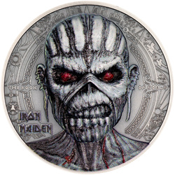 Cook Islands: Iron Maiden - The Book of Souls kolorowany 2 uncje Srebra 2024 Antique Finish
