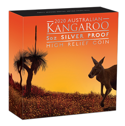 Canguro australiano 5 once d'argento 2020 Proof High Relief