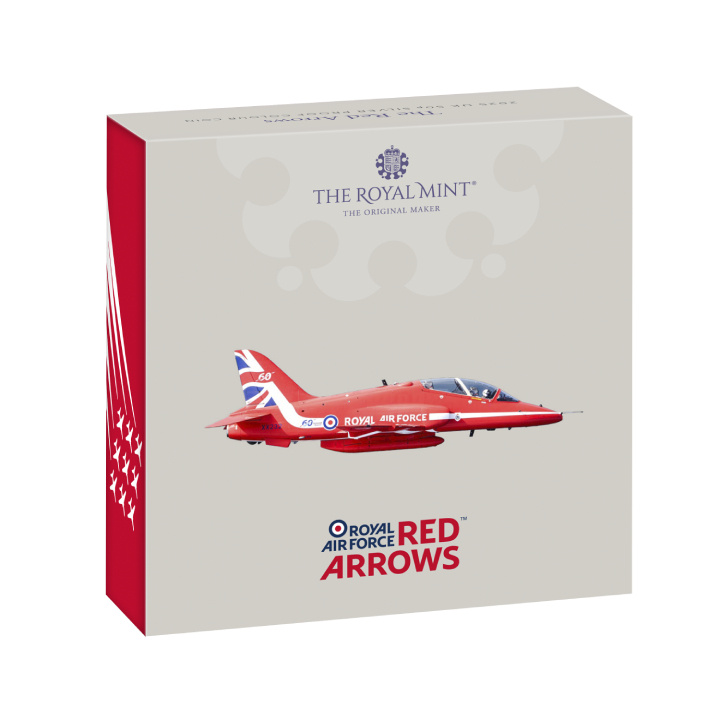 The Red Arrows de color 50p Plata 2025 Proof