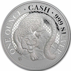 St Helena: Cash India Wildlife -The Snow Leopard 1 oz Silber 2024