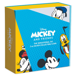 Niue: Disney Mickey & Friends -The Sensational Six coloured 3 oz Silber 2023 Proof