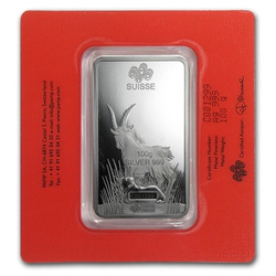 100 gram Bar Silver Lunar Year of the Goat