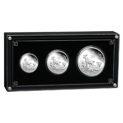 Set of 3 Perth Mint: Lunar III - Year of the Goat Silver Coins 3.5 oz Silver 2027 Proof