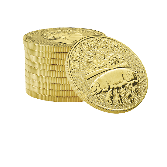 Lunar: A disznó éve 1 uncia arany 2019 Royal Mint UK