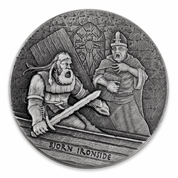 Niue : Vikings - Bjorn Ironside 2 onces d'argent 2016 Proof Antiqued Coin