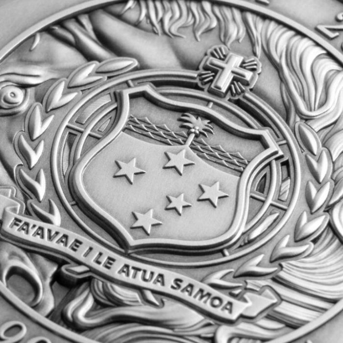 Ezüst érme Samoa: The Journeying Steed színezett 2 uncia ezüst 2026 Antiqued