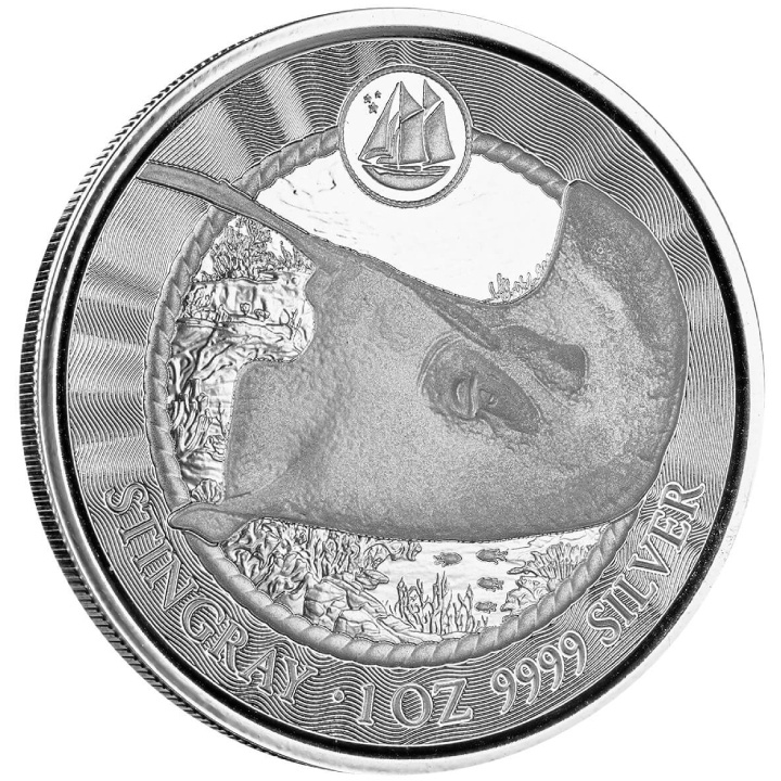 Cayman Islands: Stingray 1 uncja Srebra 2023 Prooflike