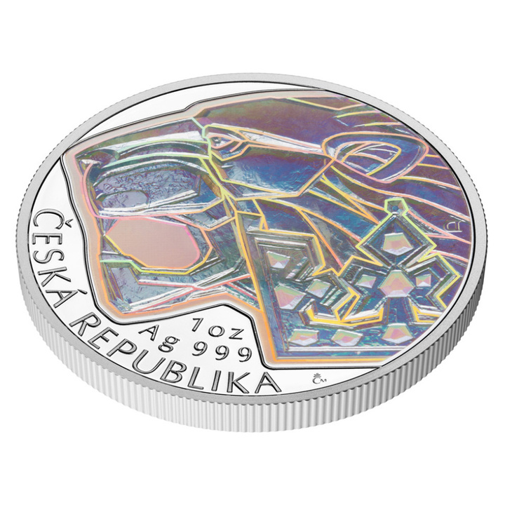 Сребърна монета Ниуе: Чешки лъв 1 унция Сребро 2026 Пруф с холограма