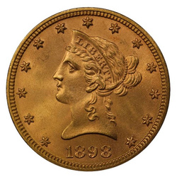 Liberty Head $10 Zlato 1898