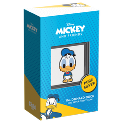 Niue: Disney – Donald Chibi Coin, colorized, 1 oz Silver, 2021, Proof.