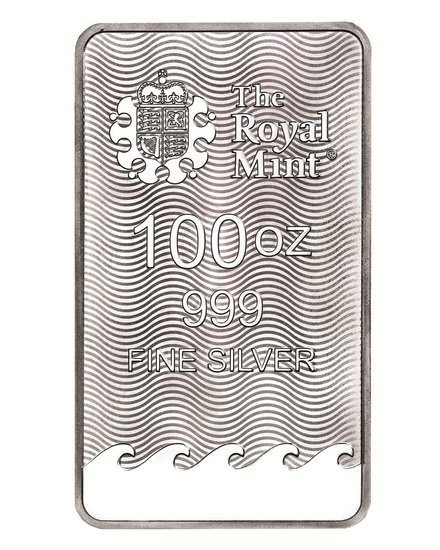 100 uncji Sztabka Srebra Britannia