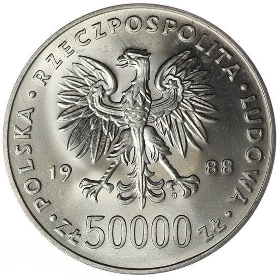 50 000 PLN Jozef Pilsudski 1988