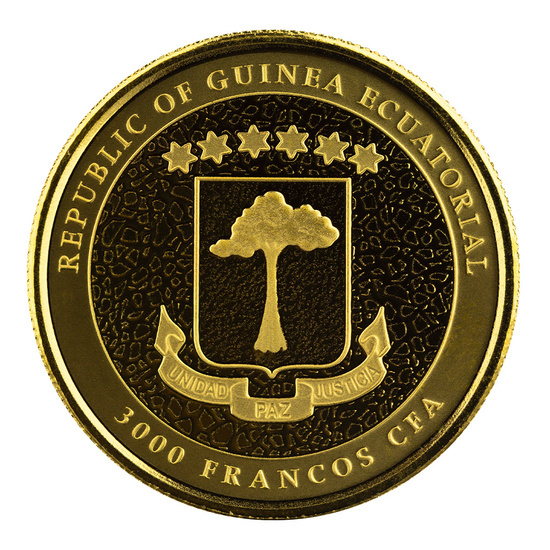 Equatorial Guinea: Giraffe 1 uncja Złota 2021 Proof