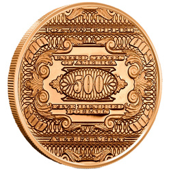 Billete de $500 1 onza de cobre