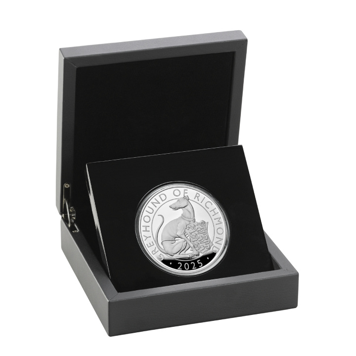 The Royal Tudor Beasts: The Greyhound of Richmond 5 uncji Srebra 2025 Proof