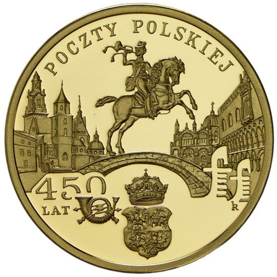 A Lengyel Posta 450 éves jubileuma 200 PLN 2008 Proof