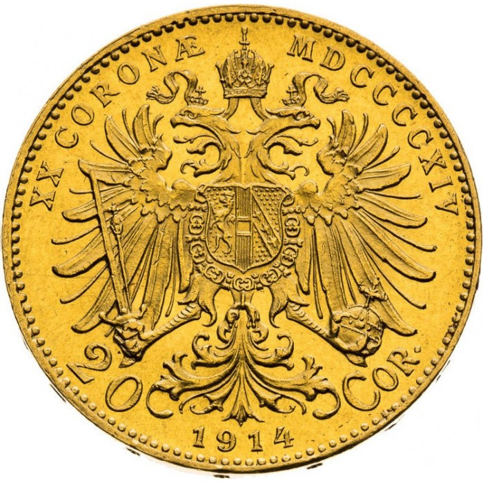 Österreich: 20 Kronen Franz Joseph I., Gold, 1909-1916