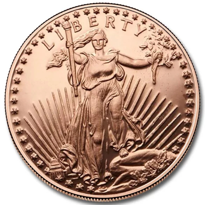 St. Gaudens (Front Walking Liberty) 1 uncja Miedzi