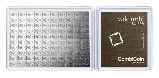 Lingote de monedas de plata de 1 g CombiCoin Valcambi 2012