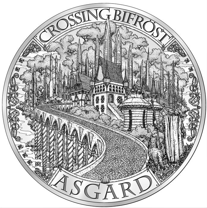 Mythical Cities: Asgard 1 oz Silver Round Coin