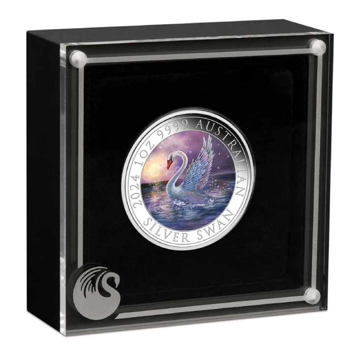Swan coloured 1 oz Silber 2024