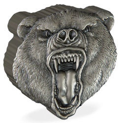 Niue: Divoká příroda – Grizzly Bear 2 unce stříbra 2023 Antique Finish