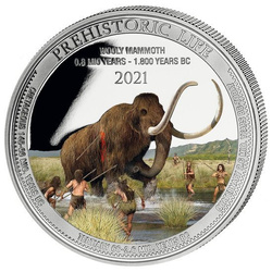 Congo: Prehistoric Life - Mamut 1 uncja Srebra 2021 Kolorowany